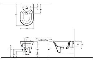 Биде подвесное Migliore MONACO 32070 белая керамика/декор золото купить в интернет-магазине Sanbest