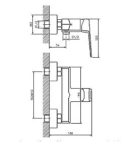 Смеситель для душа Koller Pool Grace GR0450 купить в интернет-магазине сантехники Sanbest