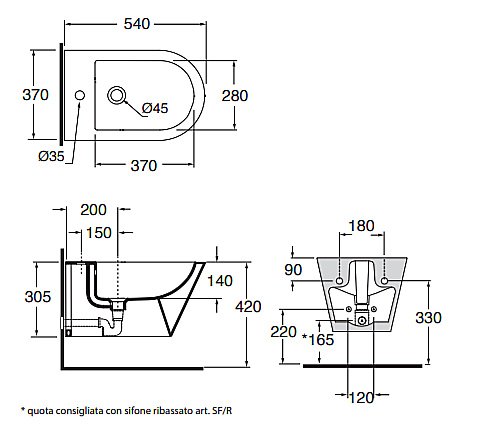 Биде подвесное AZZURRA FORMA купить в интернет-магазине Sanbest