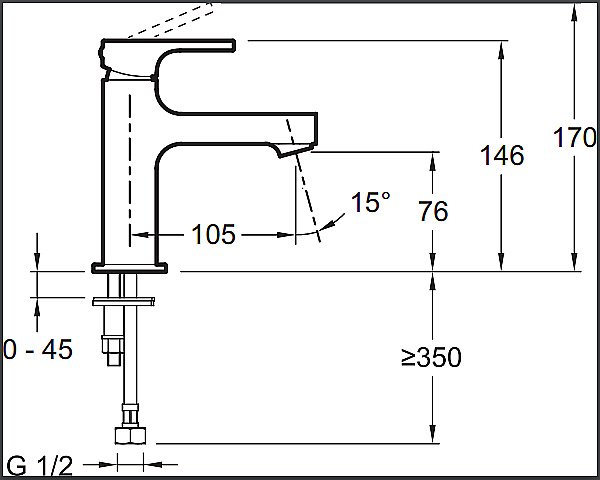 Cмеситель для раковины Jacob Delafon STRAYT E8919-CP купить в интернет-магазине сантехники Sanbest
