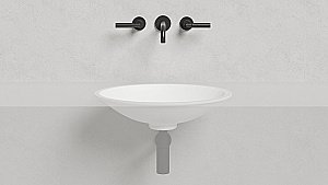 Раковина врезная снизу столешницы Salini MAREA 11 1802211M 55 из искусственного камня S-Stone, белая матовая купить в интернет-магазине Sanbest