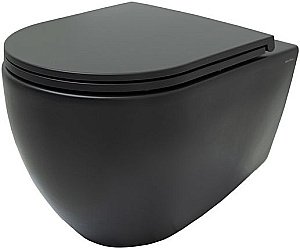 Унитаз подвесной Allen Brau Reality 4.32006.31 черный матовый, безободковый, с крышкой микролифт купить в интернет-магазине Sanbest
