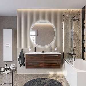 Тумба с раковиной Cezares ECO-CER-N 120 ECO-CER-N-1200-4C-SO-2-NCS-P орех шоколад софт для ванной в интернет-магазине Sanbest