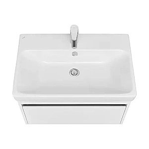 Тумба с раковиной Акватон Марти 70 белая/дуб эндгрейн для ванной в интернет-магазине Sanbest