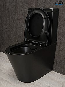 Унитаз-компакт Gid Tn2189Bm черный матовый, безободковый, с крышкой микролифт, с бачком купить в интернет-магазине Sanbest