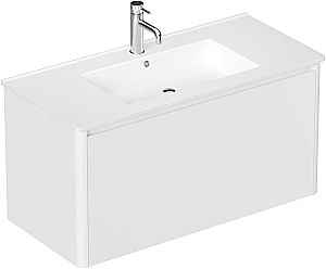 Тумба с раковиной Allen Brau Gravity 100 1.370014.WM белая матовая для ванной в интернет-магазине Sanbest