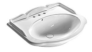 Раковина на пьедестале Globo Paestum 71 3 отверстия, белая купить в интернет-магазине Sanbest