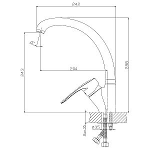 Смеситель для кухни Rossinka T T40-23 купить в интернет-магазине сантехники Sanbest