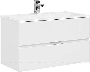 Тумба с раковиной Aquanet Алвита 235340 90 белый для ванной в интернет-магазине Sanbest