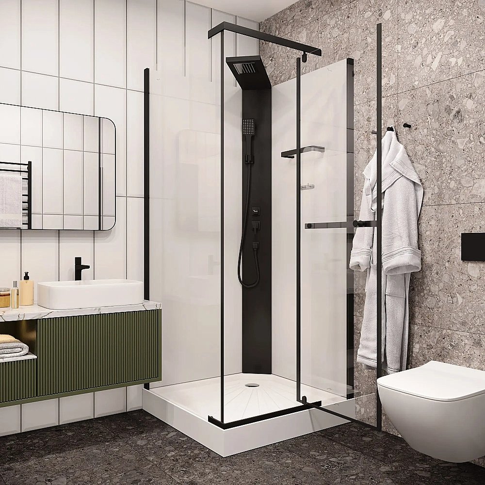 Душевая кабина Ceruttispa MiMi90B 90x90 стекло прозрачное купить в интернет-магазине Sanbest