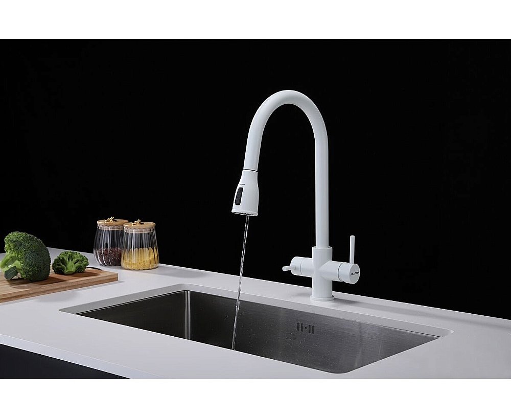 Смеситель для кухни Paulmark Lange La214212-WH белый матовый купить в интернет-магазине сантехники Sanbest