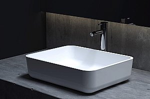 Раковина накладная Salini Gloria 09 1102209M 47,5 из искусственного камня S-Stone, белая матовая купить в интернет-магазине Sanbest