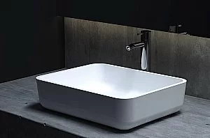 Раковина накладная Salini Gloria 09 1102209M 47,5 из искусственного камня S-Stone, белая матовая купить в интернет-магазине Sanbest