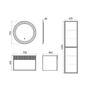 Тумба с раковиной Comforty Мадрид 70 00-00020643 серый шелк для ванной в интернет-магазине Sanbest