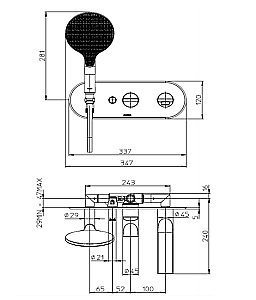 Смеситель для ванны Bossini Apice Z00557.030 хром купить в интернет-магазине сантехники Sanbest