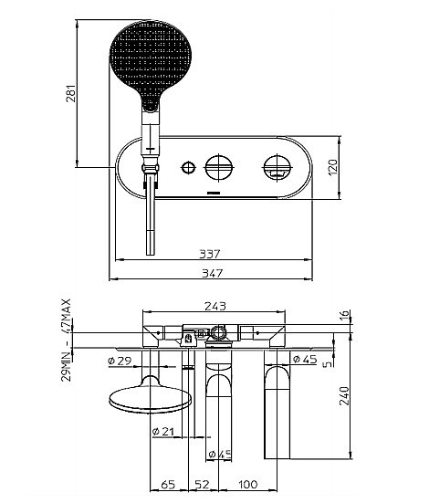 Смеситель для ванны Bossini Apice Z00557.030 хром купить в интернет-магазине сантехники Sanbest
