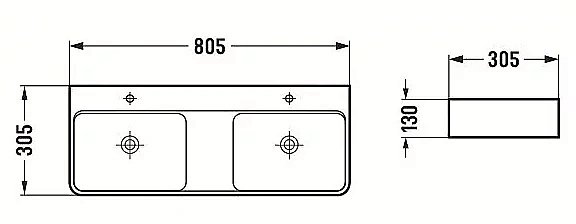 Раковина подвесная CeramaLux N 80,5 78694 белая купить в интернет-магазине Sanbest