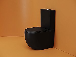 Унитаз напольный Ceramica Nova Metropol CN4001TMB черный матовый, с крышкой микролифт, с бачком, безободковый, слив-торнадо купить в интернет-магазине Sanbest