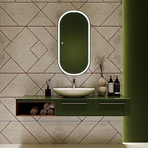 Зеркало-шкаф Art&Max BARI AM-Bar-500-1000-1D-R-DS-F-White белый матовый купить в интернет-магазине сантехники Sanbest