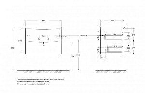 Тумба с раковиной BelBagno MARINO-CER-N-700-2C-SO-RG-P Rovere Grigio для ванной в интернет-магазине Sanbest