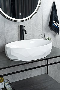 Раковина накладная Gid 9030wx белая купить в интернет-магазине Sanbest