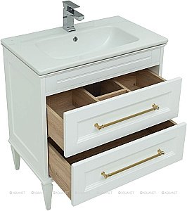Тумба с раковиной Aquanet Бостон 243782 80 белый матовый для ванной в интернет-магазине Sanbest