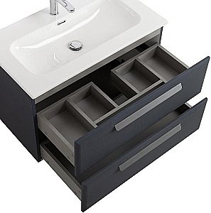 Тумба с раковиной Cezares ECO-CER-N 80 ECO-CER-N-800-2C-SO-GR-P графит для ванной в интернет-магазине Sanbest