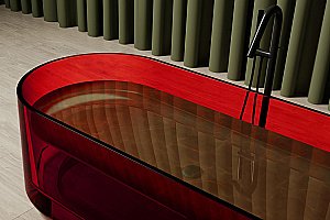 Ванна Abber Kristall AT9708Rubin 170x75 красная прозрачная купить в интернет-магазине Sanbest