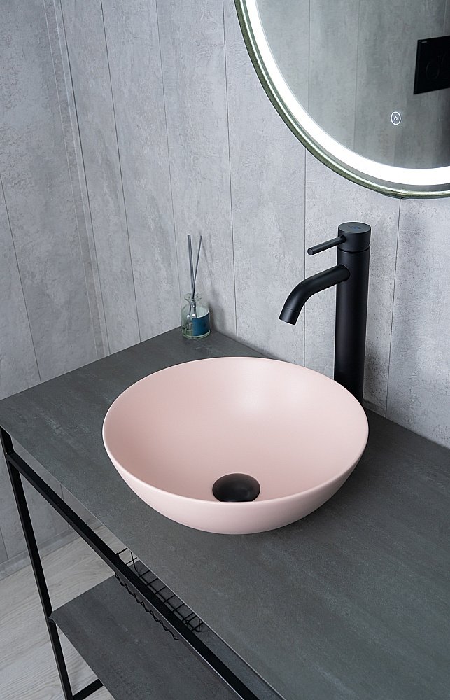 Раковина накладная Gid 9081pkm розовая матовая купить в интернет-магазине Sanbest