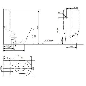 Унитаз напольный TOTO MH TOILET CW161Y#XW  безободковый, с бачком, слив торнадо купить в интернет-магазине Sanbest