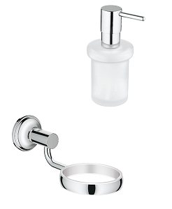 Дозатор для жидкого мыла Grohe Essentials 40394001 с держателем Essentials Authentic купить в интернет-магазине сантехники Sanbest