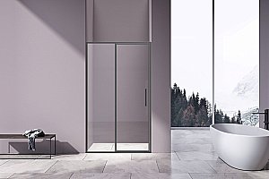 Душевая дверь Vincea Slim 8mm VDP-4SL120CLGM 120 профиль вороненая сталь/стекло прозрачное купить в интернет-магазине Sanbest