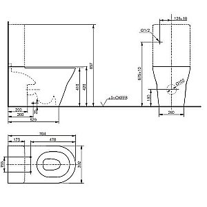 Унитаз напольный TOTO MH TOILET CW161Y#XW  безободковый, с бачком, слив торнадо купить в интернет-магазине Sanbest
