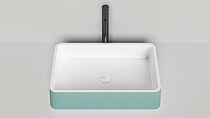 Раковина накладная Salini GLORIA 07 1102207MRH 59,5 из искусственного камня S-Stone, белая матовая, цвет по RAL снаружи купить в интернет-магазине Sanbest