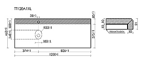 Столешница Sancos 120х46 TT120A1XL/R черный мрамор для ванной в интернет-магазине сантехники Sanbest