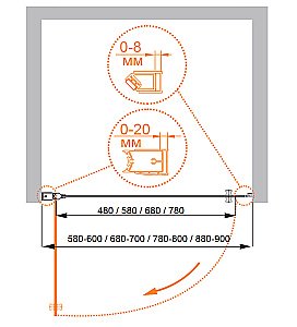 Душевая дверь CEZARES ELENA-W-B-1-60-P-Cr купить в интернет-магазине Sanbest