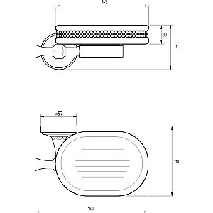 Мыльница Migliore Dubai 31248 белая керамика/хром-swarovski купить в интернет-магазине сантехники Sanbest