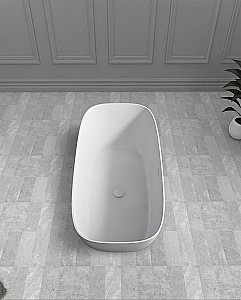 Ванна из искусственного камня ABBER Stein AS9612-1.7 170х72 белая матовая купить в интернет-магазине Sanbest