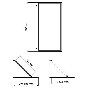 Шторка для ванны WasserKRAFT Abens 20W01-80 Brushed gold Fixed прозрачная/профиль золото купить в интернет-магазине Sanbest