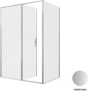 Душевой уголок Allen Brau Priority 3.31026.BA+3.31041.BA 90х80 стекло прозрачное/профиль брашированное серебро купить в интернет-магазине Sanbest