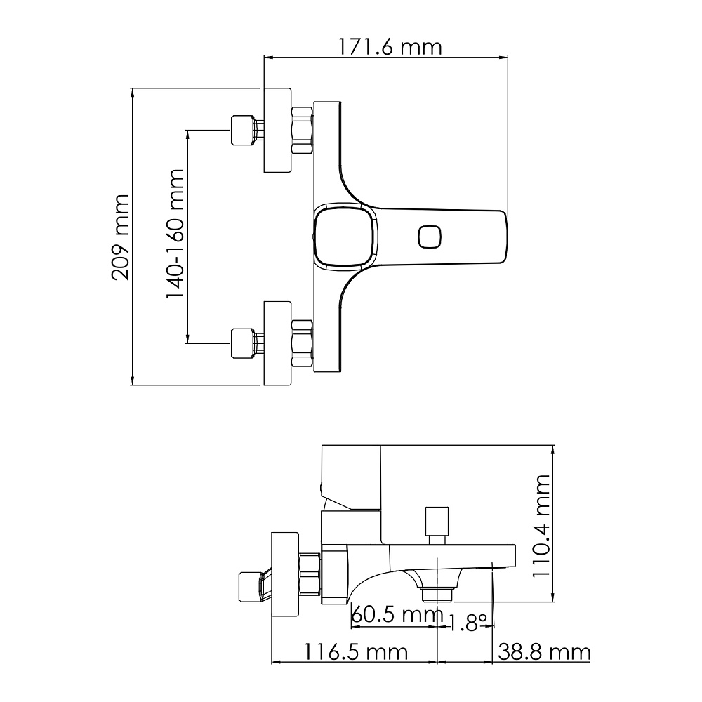 Смеситель для ванны WasserKRAFT Naab 8601 купить в интернет-магазине сантехники Sanbest