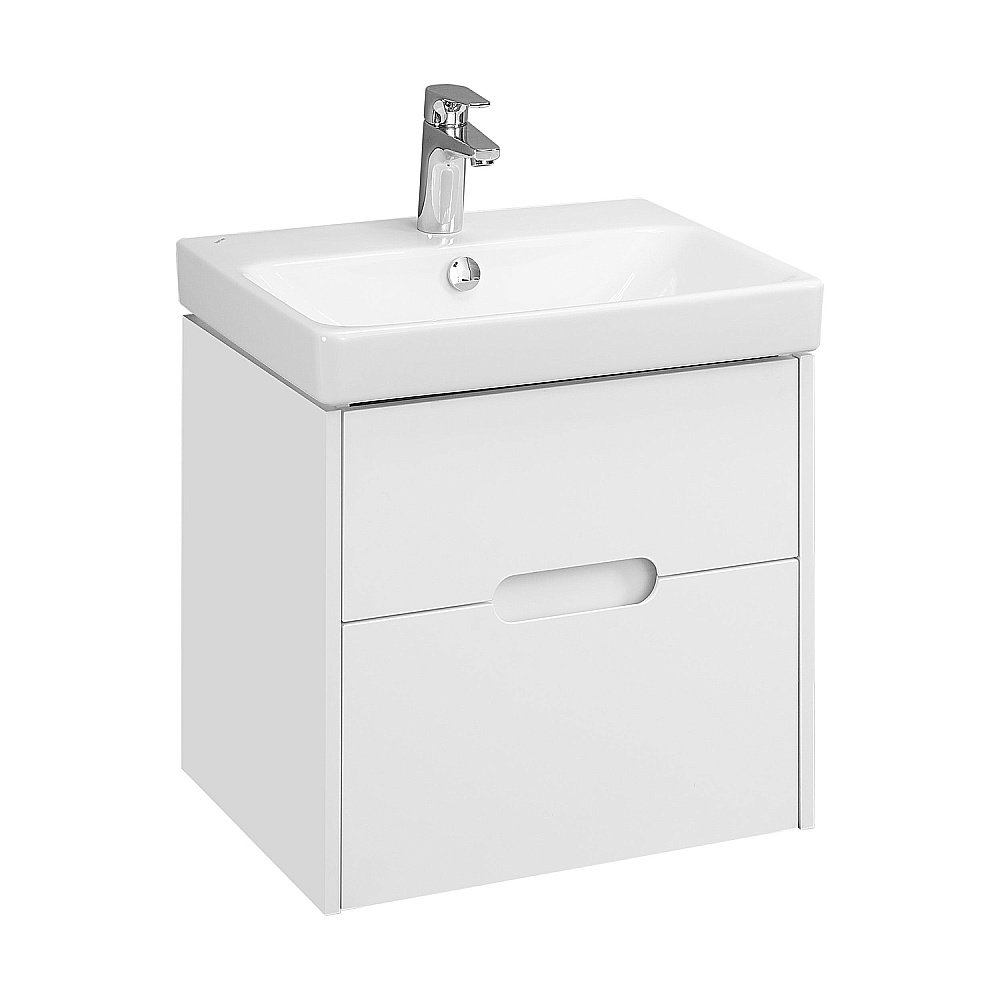 Тумба с раковиной Акватон Оливия 55 белая матовая для ванной в интернет-магазине Sanbest