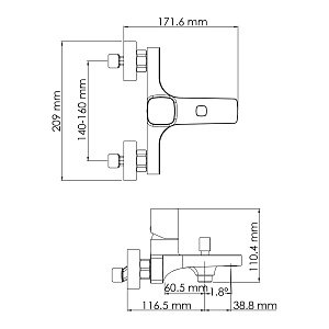 Смеситель для ванны WasserKRAFT Naab 8601 купить в интернет-магазине сантехники Sanbest