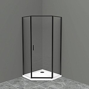 Душевой уголок BelBagno UNO-195-P-1-100-C-NERO 100х100 стекло прозрачное/профиль черный купить в интернет-магазине Sanbest
