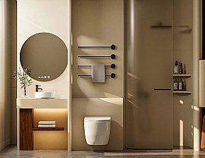 Унитаз подвесной Abber Bequem AC1100T-AC0105-AC0121MCH белый, безободковый, с инсталляцией, с крышкой микролифт, слив-торнадо, с кнопкой матовый хром купить в интернет-магазине Sanbest