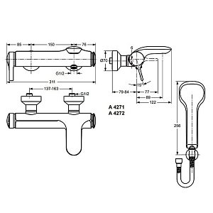 Смеситель для ванны Ideal Standard Melange A4271AA купить в интернет-магазине сантехники Sanbest