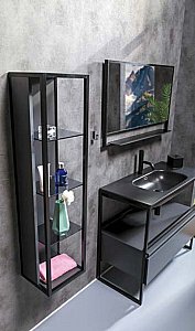 Тумба с раковиной Armadi Art Loft 100 антрацит для ванной в интернет-магазине Sanbest