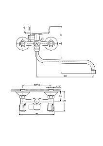 Смеситель для ванны Rush Pioneer PI7950-51 купить в интернет-магазине сантехники Sanbest