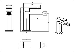 Смеситель для биде Boheme Qubic 476-BR бронза купить в интернет-магазине сантехники Sanbest