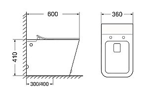 Унитаз SantiLine SL-5033 безободковый, с крышкой микролифт, импульсный смыв купить в интернет-магазине Sanbest